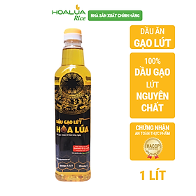 Dầu Gạo Lứt Hoa Lúa chai 1 lít - Tốt cho sức khoẻ tim mạch