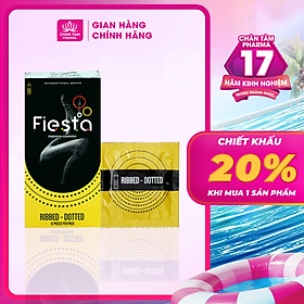 [Chính Hãng] Bao Cao Su Gân Gai Fiesta Ribbed Dotted Hộp 12 Cái - Gân Gai, Thăng Hoa