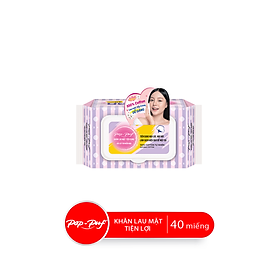 Bao Khăn Khô Lau Mặt Cao Cấp POP-PUF 100% Cotton, 40 Miếng/Bao