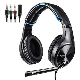Tai nghe chơi game LETTON L6 3,5 mm âm thanh nổi trên tai với micrô có thể điều chỉnh cho PC máy tính xách tay Điện thoại thông minh