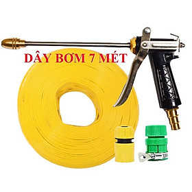 ️Evoucher Bộ dây vòi xịt nước rửa xe, tưới cây , tăng áp 3 lần, loại 7m, 10m 206318 đầu đồng,cút,nối nhựa+  đai