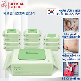 Combo16 Gói Khăn Ướt Bebesup Zero 20 Tờ/ Gói Thương Hiệu Bebesup