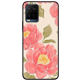 Ốp lưng dành cho Vivo Y21 - Vivo Y21s mẫu Hoa Hồng Nền Vàng Nhạt