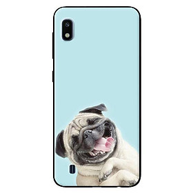 Ốp lưng in cho Samsung Galaxy A10 mẫu Pulldog Smile Nền Xanh - Hàng chính hãng