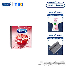 Bao cao su Durex Sensual Strawberry hộp 3 bao