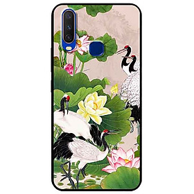 Ốp lưng in cho Vivo Y12/Y15/Y17 Mẫu Sen Và Hạc