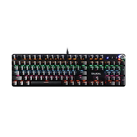 Bàn phím cơ có dây BAJEAL chơi game có đèn nền LED,di chuyển với Công tắc màu xanh