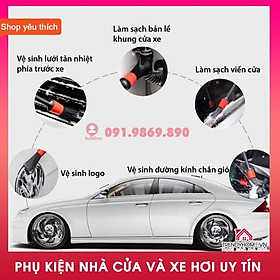 Bộ 5 cọ tròn rửa xe , chổi vệ sinh nội thất ô tô đa năng 5 kích thước Cửa hàng nội ngoại thất ô tô Trendy Car