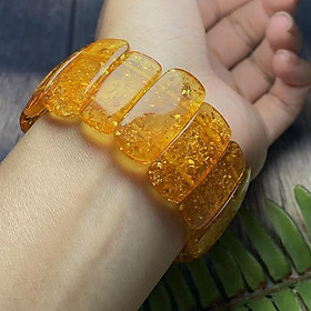 Hổ Phách Baltic Cognac vàng sáng 28mmx12mm cao cấp Hadosa