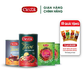 [SET LẨU - NƯỚNG] 1 Lon Xốt lẩu Chua CayCicook 400G + Bộ Xốt Gia Vị Ướp Nướng Mắc Khén Cicook 330G