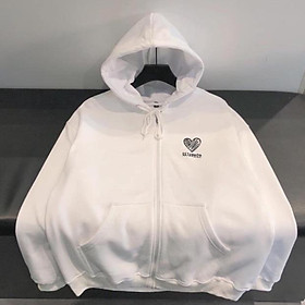Áo khoác unisex form rộng Nỉ Hàn Quốc Heart nam nữ duyên dáng