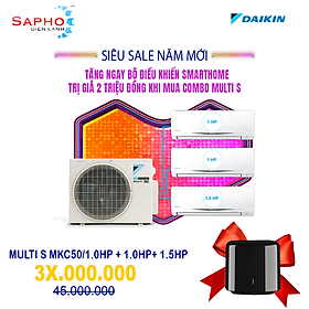 [Free Lắp HCM] Hệ Thống Máy lạnh Multi S Daikin Inverter Combo MKC70SVMV/CTKC35RVMV+CTKC35RVMV+CTKC25RVMV Treo Tường 1 Chiều Lạnh Hàng Chính Hãng 