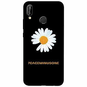 Ốp lưng in cho Huawei Nova 3e Mẫu Cúc To Nền Đen