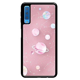 Ốp in cho Samsung Galaxy A7 2018 Họa Tiết Nền Hồng - Hàng chính hãng