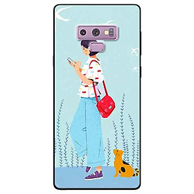 Ốp lưng in cho Samsung Note 9 Mẫu Cô Gái Mèo Vàng