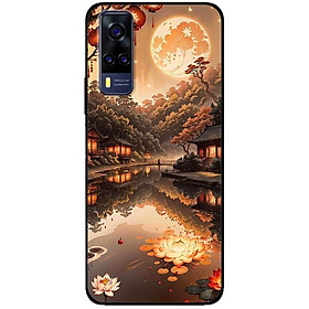 Ốp lưng cho Vivo V23e - Y31 - Y51 - Y55 - Y55s - Y55 2022 - Đêm Sáng Sen Đỏ - Hàng Chính Hãng