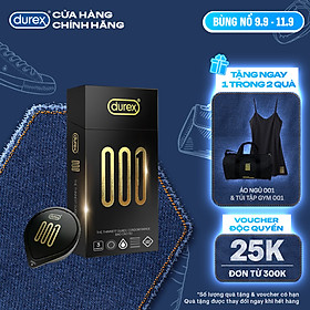 [Mới] Bao cao su Durex 001 Siêu Mỏng, Hộp 3 Bao Mới Ra Mắt
