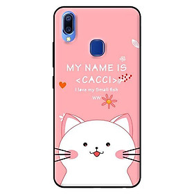 Ốp in cho Vivo Y95 Mèo Trắng Thích Ăn - Hàng chính hãng