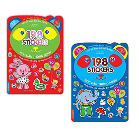 Sách - Bóc Dán Hình Thông Minh IQ EQ CQ Cho Bé 5 - 6 Tuổi - 198 Sticker - Quyển 5 + 6 - Combo 2 Cuốn - Minh Thắng