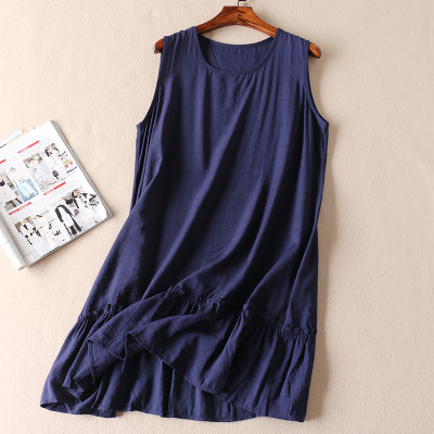 Váy suông đuôi cá, cổ tròn sát nách, chất liệu Linen mát thời trang hè nữ Haint Boutique Da38