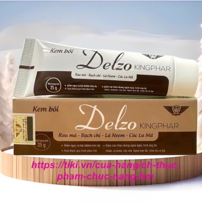 Kem bôi da Delzo Kingphar, tube 25 gam, giảm ngứa ngáy, kích ứng, bội nhiễm trên da