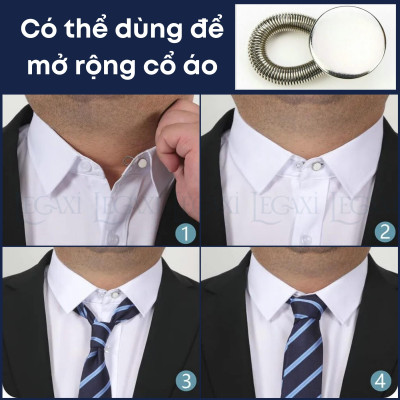 Lò Xo Kim Loại Gắn Nút Nới Rộng Cổ áo Cổ Tay Áo Quần Jean Nam Nữ Nút Trơn Đen Đồng Không May Legaxi