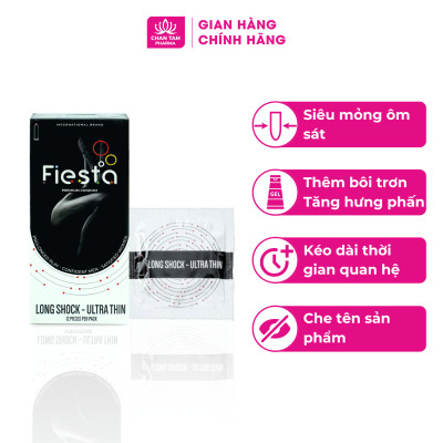 [Chính Hãng] Bao Cao Su Fiesta Long Shock UltraThin Hộp 12 cái - Siêu Mỏng, Siêu Lâu