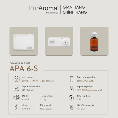 Máy Khuếch Tán Công Nghiệp PurAroma APA 6 - Công Nghệ Nano Khuếch Tán Siêu Âm