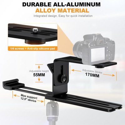 Máy Nhắc Chữ Di Động 12 Inch Dành Cho Máy Ảnh Và Máy Quay, Hỗ Trợ Kẹp Ngang Dọc, Điều Khiển Từ Xa Lensgo TC12 - Hàng Nhập Khẩu