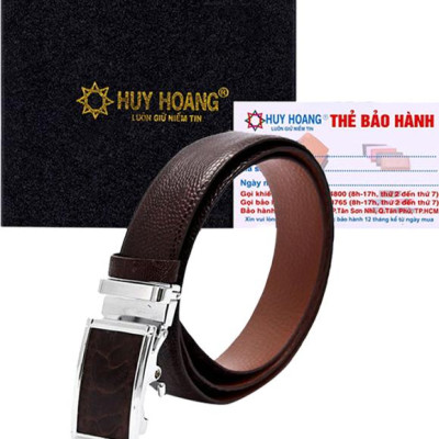 Thắt Lưng Nam Da Đà Điểu Huy Hoàng HT4402 - Nâu Đất