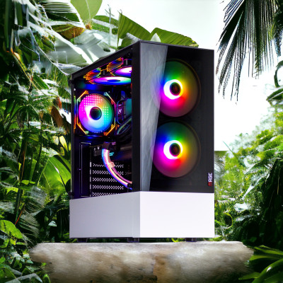 CASE MAGIC GM-04 BLACK AND WHITE GLASS 3 FAN (ATX) - Hàng chính hãng