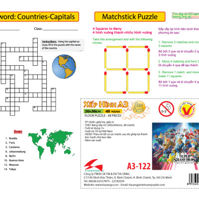 Xếp hình Tia Sáng  Super Smash Bros (48 Mảnh Ghép) - Tặng kèm câu đố mặt sau cho bé