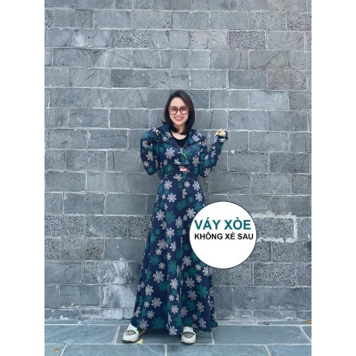 Áo chống nắng nữ toàn thân vải Umi bò dày mịn mát không xẻ sau che phủ kín chân chống nắng cực tốt mới 2022