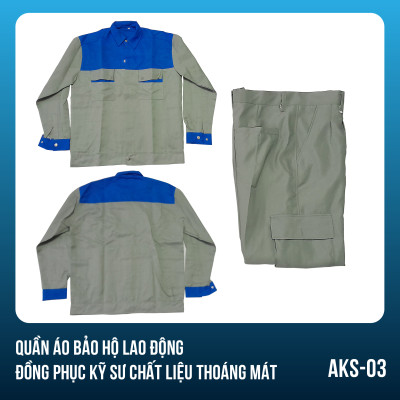 Bộ quần áo bảo hộ lao động, đồng phục kỹ sư chất liệu thoáng mát