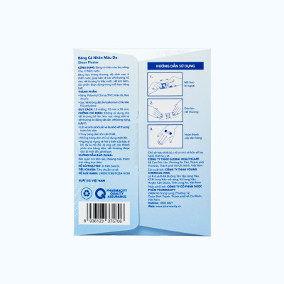 Băng cá nhân màu da Pharmacity bảo vệ vết thương hở (10 miếng/gói)