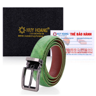 Thắt lưng nữ da đà điểu Huy Hoàng màu xanh lá HC5414