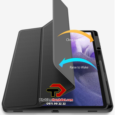 Bao da chống sốc SamSung Galaxy Tab S7+ Plus có ngăn đựng bút hiệu Dux Ducis Toby - Hàng nhập khẩu