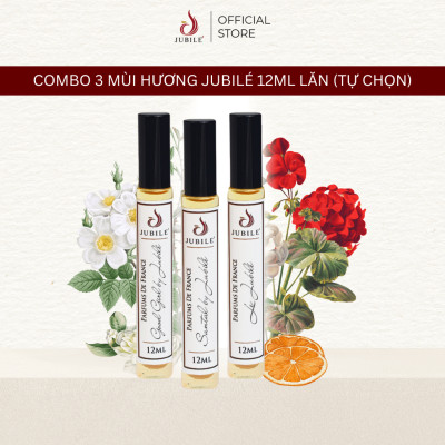 Combo 3 Chai Tinh Dầu Nước Hoa Pháp Jubilé 12ml Lăn, Nước Hoa Pháp cao cấp Thơm Lâu