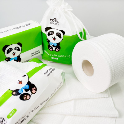 Bộ Hai Sản Phẩm Khăn Beyaki Chăm Sóc Da Mặt Cuộn Và Rút 110 Tờ 20x20 cm