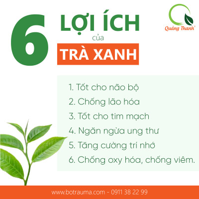 Bột Trà Xanh Sấy Lạnh Nguyên Chất Quảng Thanh Hộp 45g  - Đắp mặt làm dịu da, kháng khuẩn, kháng viêm, giảm cân