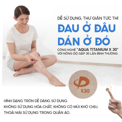 Miếng dán giảm đau X30 Phiten titanium power tape x30 (50 miếng) PT700000