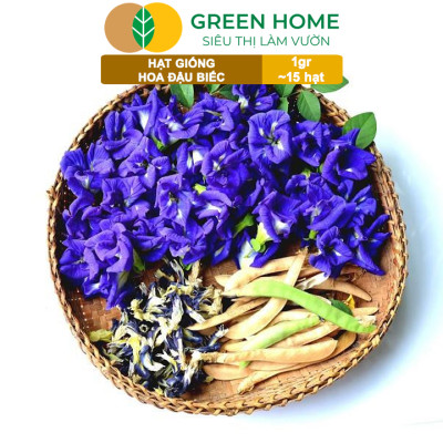 Hạt Giống Hoa Đậu Biếc Greenhome, Gói 1gr~15 hạt, Sai Hoa, Màu Rực Rỡ, Dễ Trồng Quanh Năm, Nảy Mầm Cao H06