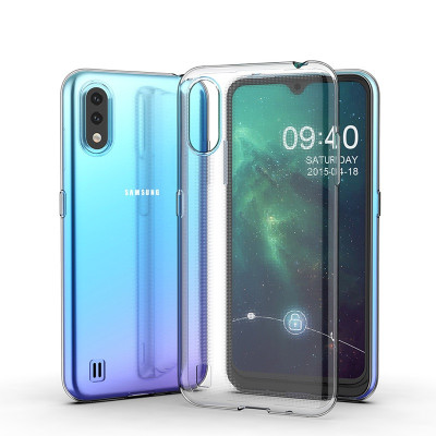 Ốp lưng dẻo silicon cho Samsung Galaxy A01 hiệu Ultra Thin (siêu mỏng 0.6mm, chống trầy, chống bụi) - Hàng nhập khẩu