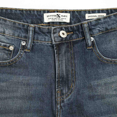 Quần Short Jeans Nam Cao Cấp HUNTER X-RAYS Form Slimfit Thun Nhẹ Xanh Căn Bản S39