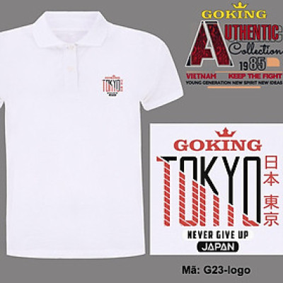 TOKYO, mã logo.g23. Áo thun polo nam nữ, form unisex. Áo phông cổ trụ Goking, vải cá sấu 3D, công nghệ chống nhăn Nhật Bản