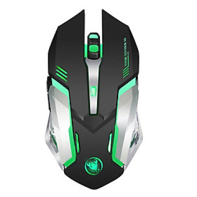 Chuột không dây chơi game HXSJ M10 2400 DPI có thể sạc lại 7 màu 6 đèn nền, tiện dụng cho máy tính để bàn