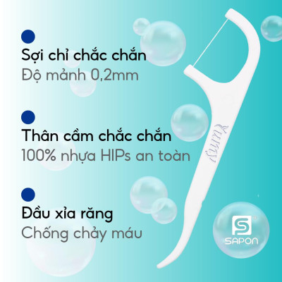[Lố 12 túi] Tăm chỉ YUMY Cao Cấp, Tăm chỉ nha khoa Túi zip ghép (TC02-132) - 80 Cái/ Túi