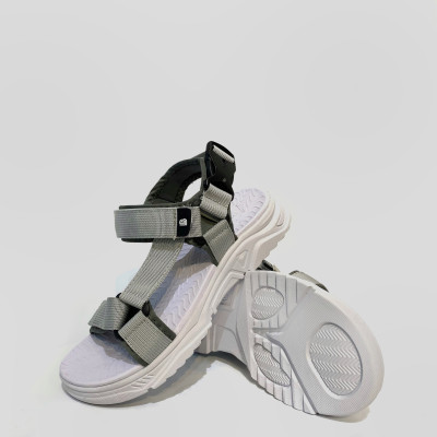 Giày Sandal Nam The Bily Quai Chéo - Đế Trắng Lót Trắng Màu Xám BLDTMT01