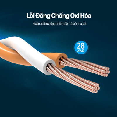 Cáp mạng Lan Cat8 tốc độ siêu cao 40Gbps SSTP dài 0.5 - 5m 10m 15m Vention - Hàng chính hãng