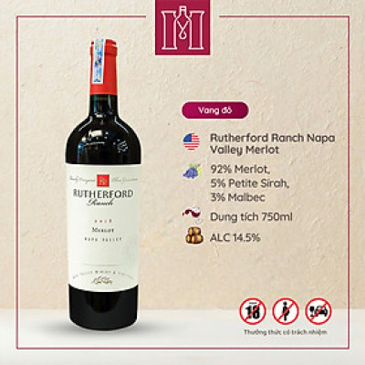 Rượu vang đỏ Mỹ Rutherford Ranch Napa Valley Merlot 750ml 14.5% nhập khẩu - Hàng chính hãng